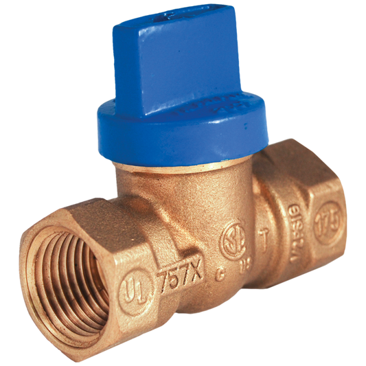 Legend Valves 102-618 2" Blue Top Forged Brass One-Piece FNPT x FNPT Gas Ball Valve with Tee Handle