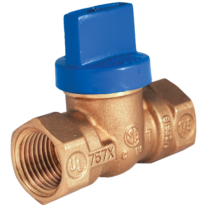 Legend Valves 102-615 1" Blue Top Forged Brass One-Piece FNPT x FNPT Gas Ball Valve with Tee Handle