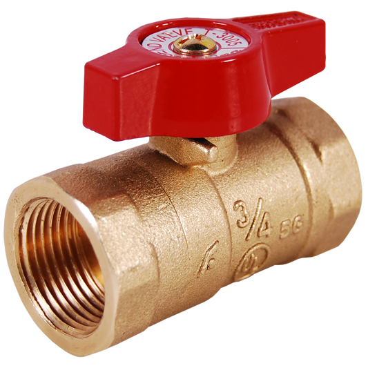 Legend Valves 102-903 1/2" Red Top Forged Brass Economy Gas Ball Valve