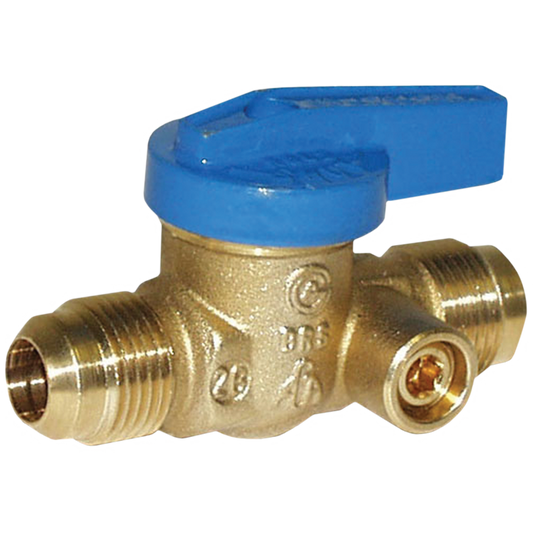 Legend Valves 102-522 3/8" Blue Top Forged Brass One-Piece Flare x Flare Gas Ball Valve with Sidetap