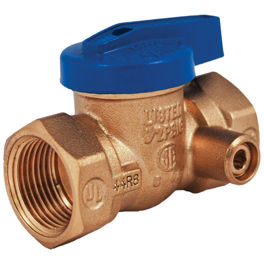 Legend Valves 102-514 3/4" Blue Top Forged Brass One-Piece FNPT x FNPT Gas Ball Valve with Sidetap