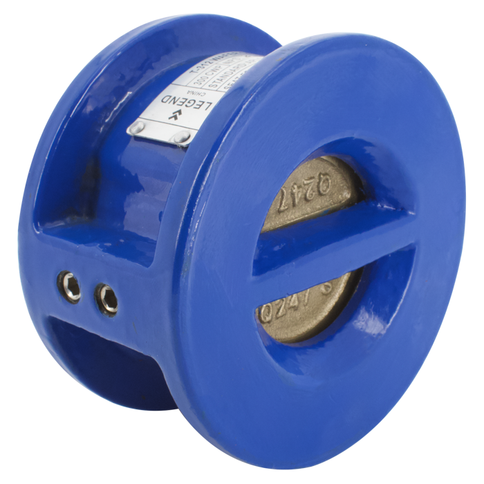 Legend Valves 116-224 4" Ductile Iron Twin Disc Silent Wafer Check Valve with Aluminum Bronze Disc