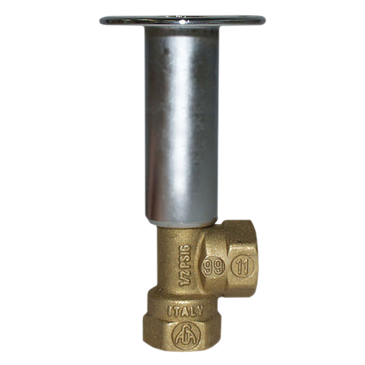 Legend Valves 102-814 1/2" Kit with Forged Brass Multi-Turn Globe-Type Angle Pattern Log Lighter Valve with Burner Bar, Polished Brass Escutcheon, and Key