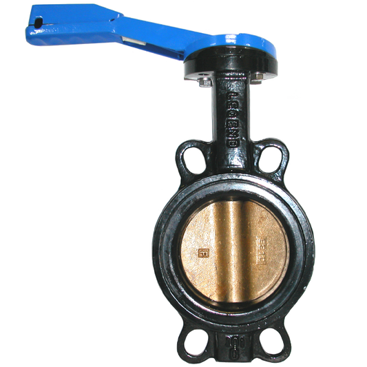 Legend Valves 116-402 2-1/2" Ductile Iron Wafer-Type Butterfly Valve with Aluminum Bronze Disc, EPDM Seat, and 10-Position Lever Handle