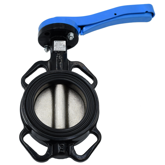 Legend Valves 116-457 8" Ductile Iron Wafer-Type Butterfly Valve with Ductile Iron Disc, EPDM Seat, and 10-Position Lever Handle