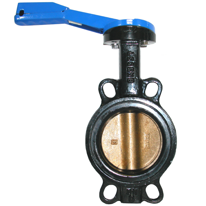 Legend Valves 116-428 10" Ductile Iron Wafer-Type Butterfly Valve with Aluminum Bronze Disc, Buna-N Seat, and 10-Position Lever Handle