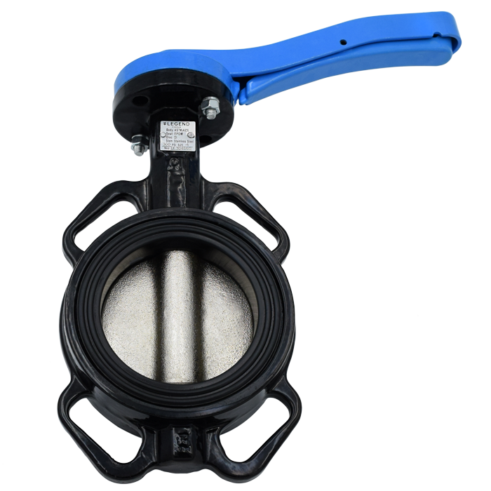 Legend Valves 116-473 3" Ductile Iron Wafer-Type Butterfly Valve with Ductile Icon Disc, Buna-N Seat, and 10-Position Lever Handle