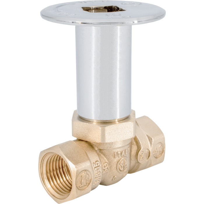 Legend Valves 102-863 1/2" Kit with Forged Brass 1/4-Turn Ball-Type Straight Pattern Log Lighter Valve with Burner Bar, Chrome-Plated Escutcheon, and Key