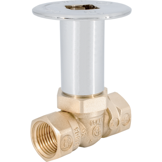 Legend Valves 102-883 1/2" Kit with Forged Brass 1/4-Turn Ball-Type Straight Pattern Log Lighter Valve with Burner Bar, Chrome-Plated Escutcheon, and Key
