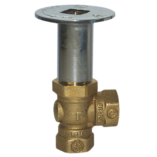 Legend Valves 102-873 1/2" Kit with Forged Brass 1/4-Turn Ball-Type Angle Pattern Log Lighter Valve with Chrome-Plated Escutcheon and Key