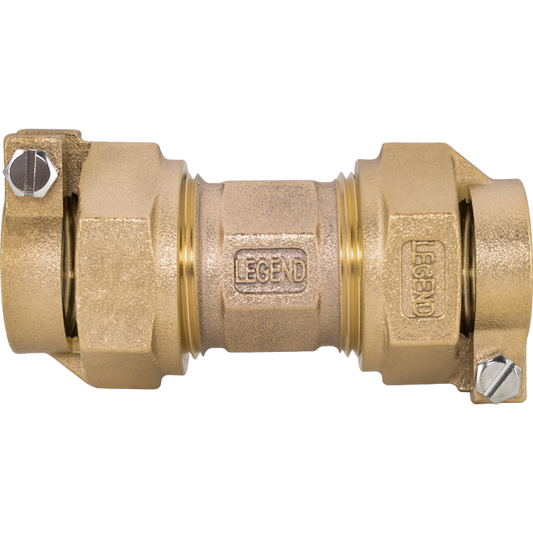 Legend Valves 313-625NL 5/8" x 3/4" No Lead Cast Bronze Water Service Extra Strong Lead Connection x CTS Pack Joint Coupling