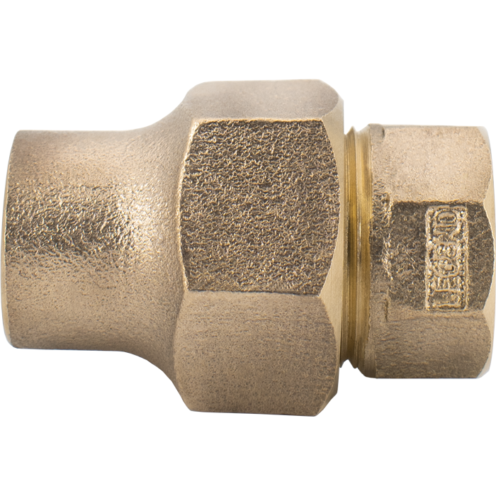 Legend Valves 313-036NL 1-1/4" No Lead Cast Bronze Water Service 2-Part Flare Union with Engagement Ring