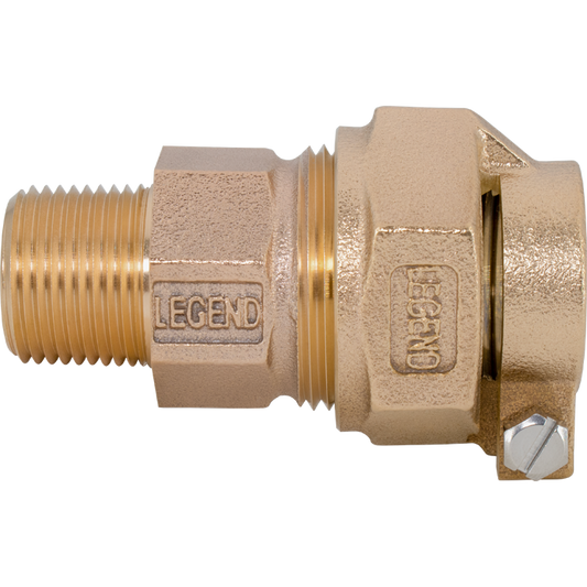Legend Valves 313-210NL 1" x 3/4" No Lead Cast Bronze Water Service CTS Pack Joint x MNPT Adapter