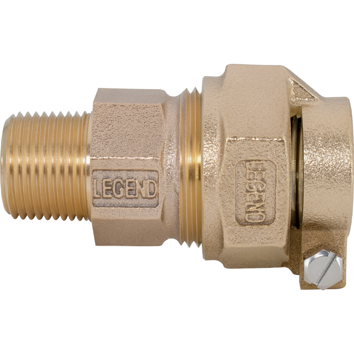 Legend Valves 313-205NL 1" No Lead Cast Bronze Water Service CTS Pack Joint x MNPT Adapter