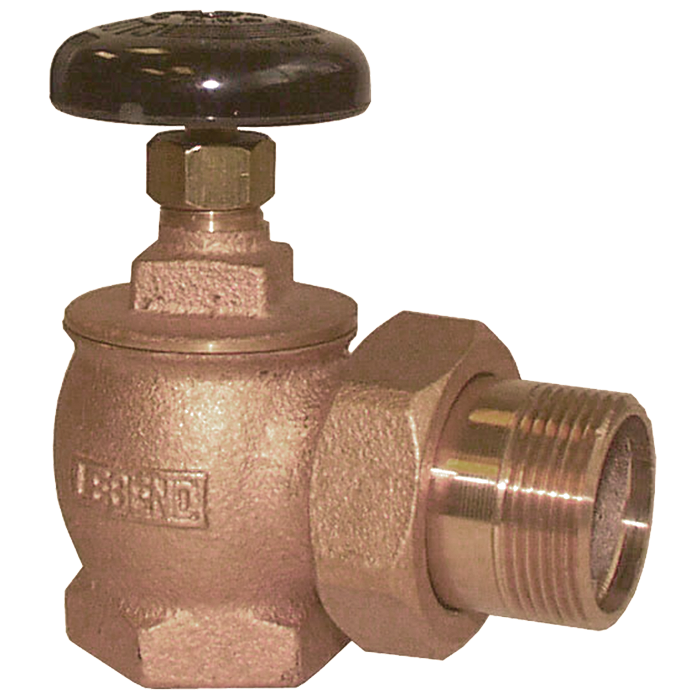 Legend Valves 110-150 1-1/2" Yellow Brass Steam Radiator Angle Valve