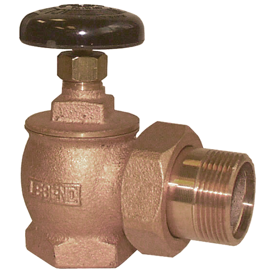 Legend Valves 110-150 1-1/2" Yellow Brass Steam Radiator Angle Valve