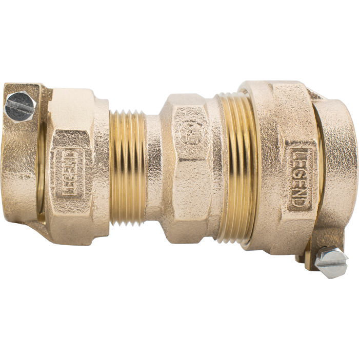 Legend Valves 313-256NL 3/4" x 1" No Lead Cast Bronze Water Service IPS/PEP x CTS Pack Joint Coupling