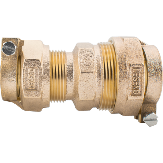 Legend Valves 313-257NL 1" No Lead Cast Bronze Water Service IPS/PEP x CTS Pack Joint Coupling