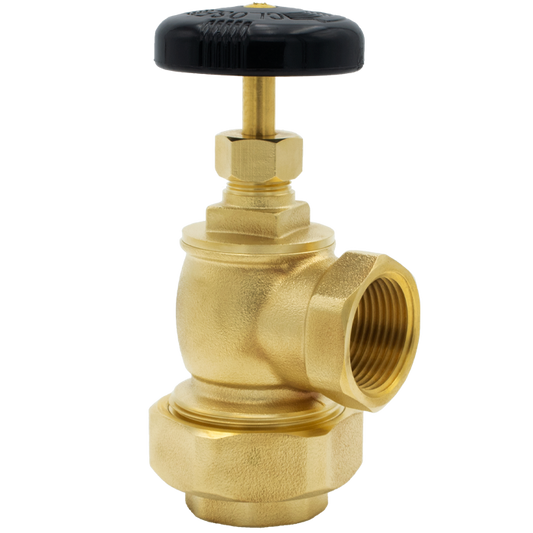 Legend Valves 110-125 1" Yellow Brass Steam Convector Angle Valve