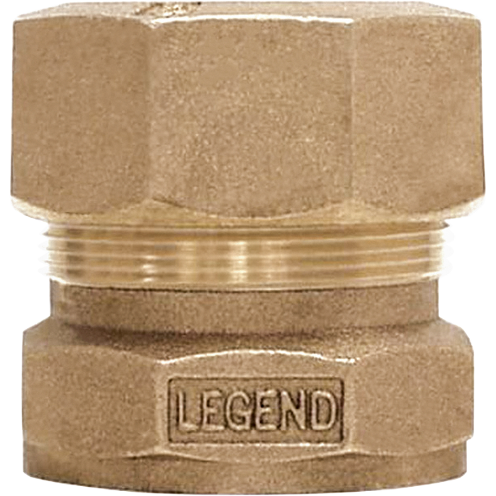 Legend Valves 313-180NL 1" x 3/4" No Lead Cast Bronze Water Service CTS Ring Compression x FNPT Adapter