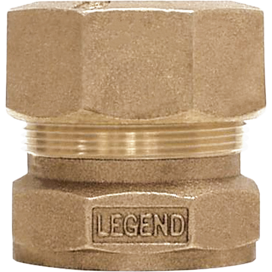 Legend Valves 313-180NL 1" x 3/4" No Lead Cast Bronze Water Service CTS Ring Compression x FNPT Adapter