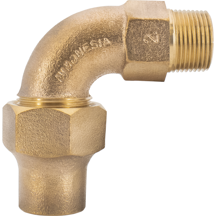 Legend Valves 313-305NL 1" No Lead Cast Bronze Water Service Flare x MNPT Quarter-Bend Elbow