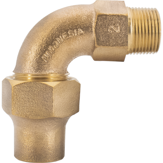 Legend Valves 313-305NL 1" No Lead Cast Bronze Water Service Flare x MNPT Quarter-Bend Elbow