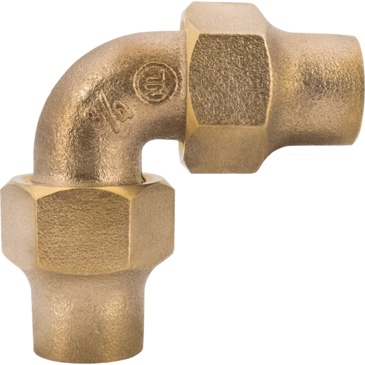 Legend Valves 313-314NL 3/4" No Lead Cast Bronze Water Service Flare Quarter-Bend Elbow