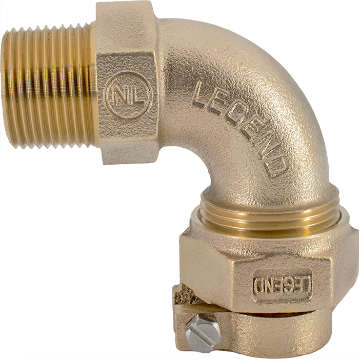 Legend Valves 313-324NL 3/4" No Lead Cast Bronze Water Service CTS Pack Joint x MNPT Quarter-Bend Elbow