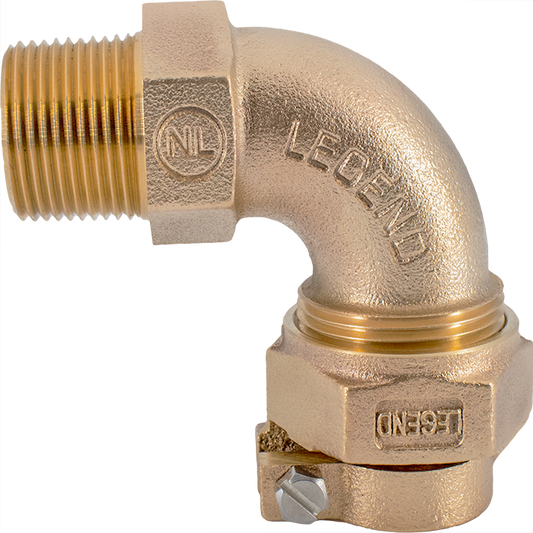 Legend Valves 313-324NL 3/4" No Lead Cast Bronze Water Service CTS Pack Joint x MNPT Quarter-Bend Elbow