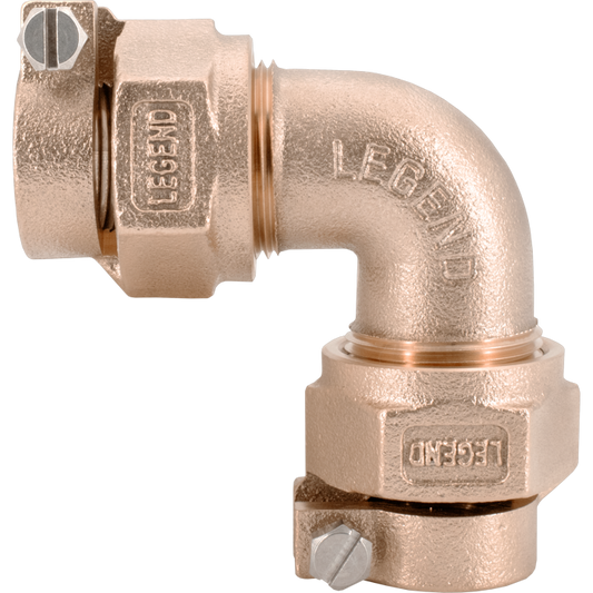 Legend Valves 313-338NL 2" No Lead Cast Bronze Water Service CTS Pack Joint Quarter-Bend Elbow