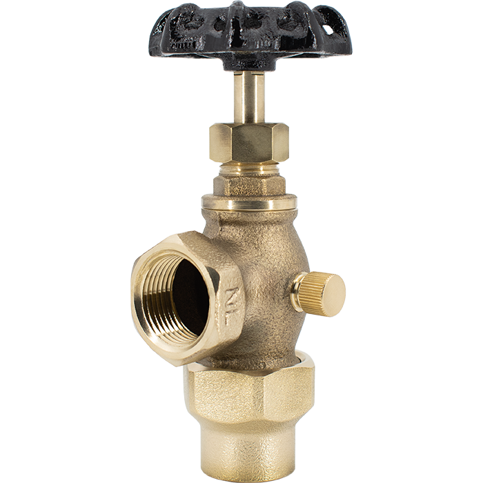 Legend Valves 111-113NL 3/4" x 1/2" No Lead Cast Bronze Meter Angle Valve with Drain