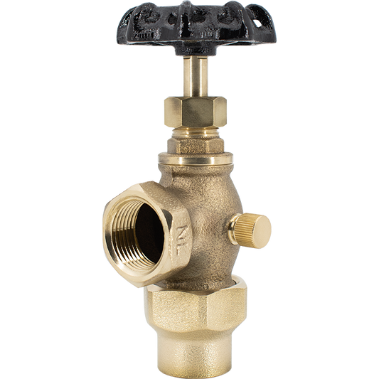 Legend Valves 111-114NL 3/4" x 3/4" No Lead Cast Bronze Meter Angle Valve with Drain