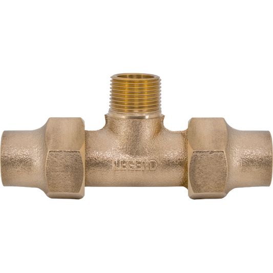 Legend Valves 313-365NL 1" No Lead Cast Bronze Water Service Flare x MNPT Tee