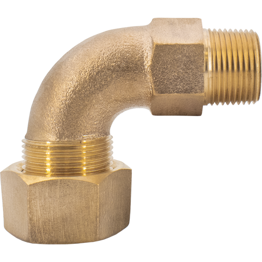 Legend Valves 313-344NL 3/4" No Lead Cast Bronze Water Service Ring Compression x MNPT Quarter-Bend