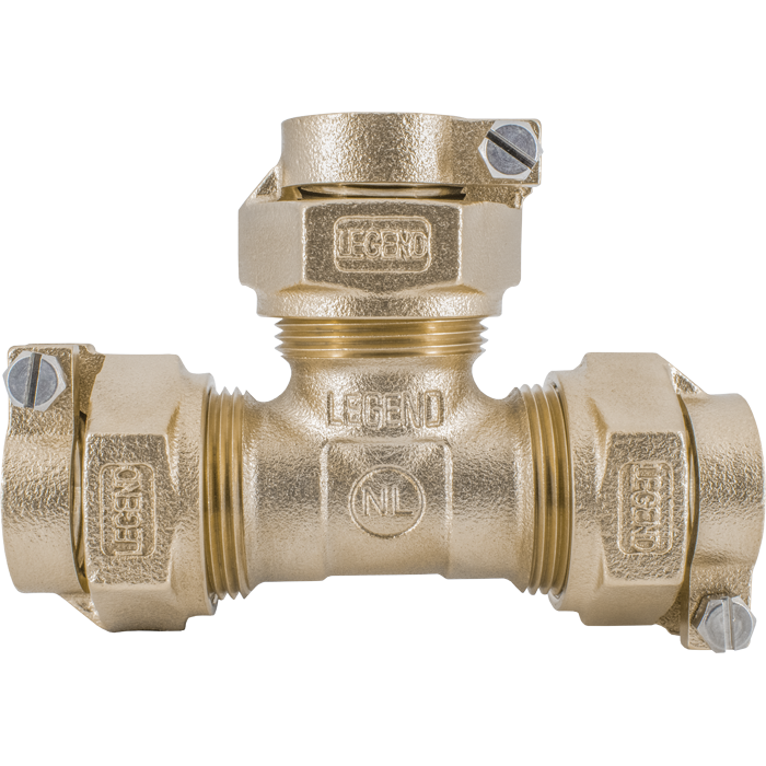 Legend Valves 313-394NL 3/4" No Lead Cast Bronze Water Service CTS Pack Joint Tee