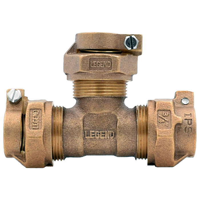 Legend Valves 313-390NL 3/4" No Lead Cast Bronze Water Service IPS Pack Joint Tee