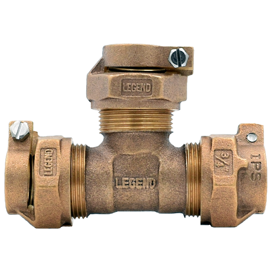 Legend Valves 313-390NL 3/4" No Lead Cast Bronze Water Service IPS Pack Joint Tee