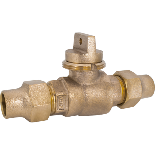 Legend Valves 314-325NL 1" No Lead Cast Bronze Water Service Minneapolis Pattern Flare Curb Stop Valve