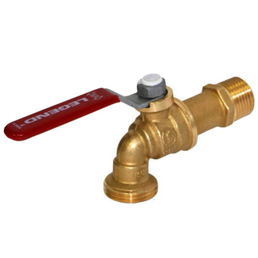 Legend Valves 107-162 1/2" Forged Brass 1/4-Turn Ball-Type Hose Bibb with Lever Handle
