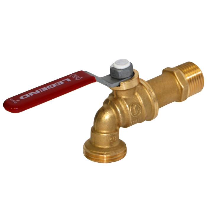 Legend Valves 107-163NL 3/4" No Lead Forged Brass 1/4-Turn Ball-Type Hose Bibb with Lever Handle