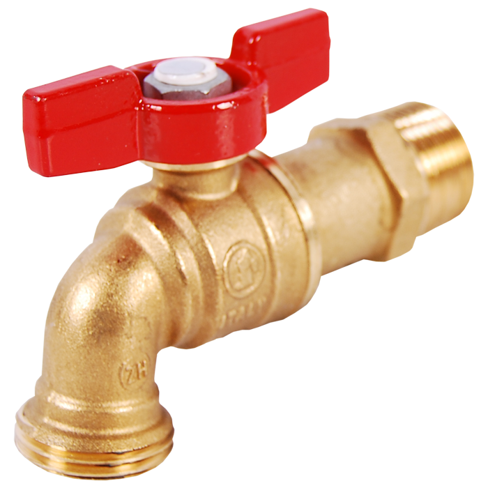 Legend Valves 107-167NL 1/2" No Lead Forged Brass 1/4-Turn Ball-Type Hose Bibb with Tee Handle