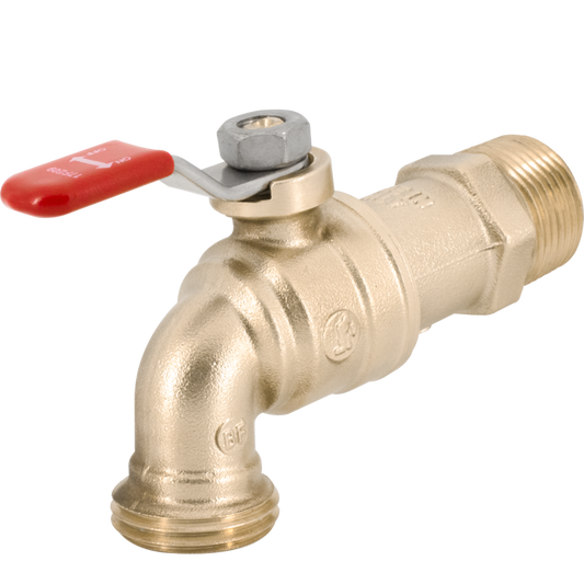 Legend Valves 107-169 3/4" Forged Brass 1/4-Turn Ball-Type Water Heater Drain Valve with Short Lever Handle