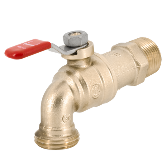 Legend Valves 107-169NL 3/4" No Lead Forged Brass 1/4-Turn Ball-Type Water Heater Drain Valve with Short Lever Handle