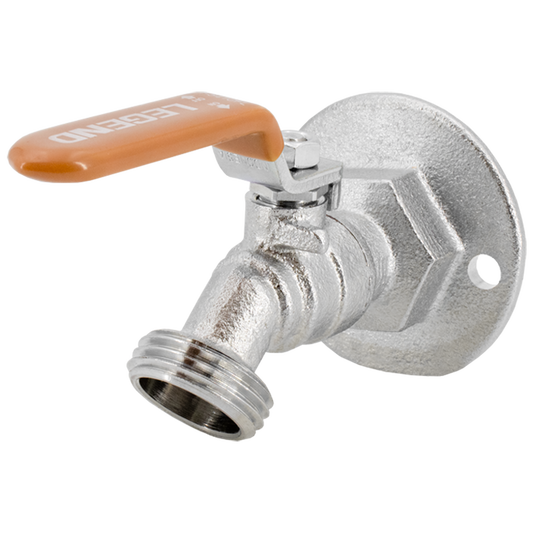 Legend Valves 107-465CP 3/4" Chrome-Plated Forged Brass 1/4-Turn Ball-Type Sillcock with Lever Handle & Flange