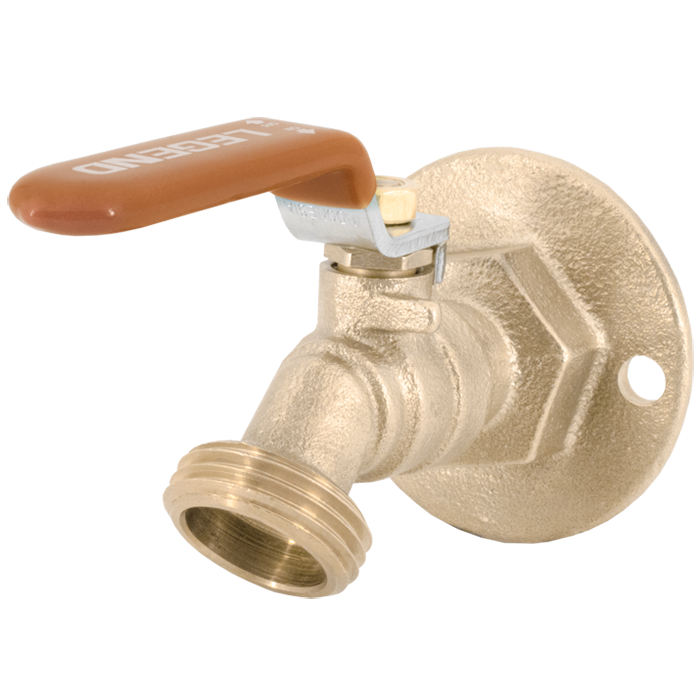Legend Valves 107-464 1/2" Forged Brass 1/4-Turn Ball-Type Sillcock with Lever Handle & Flange