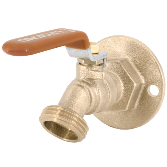 Legend Valves 107-464 1/2" Forged Brass 1/4-Turn Ball-Type Sillcock with Lever Handle & Flange