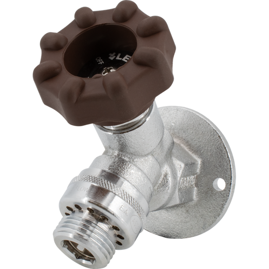 Legend Valves 107-441 1/2" Satin-Plated Forged Brass 1/4-Turn Ball-Type Commercial Sillcock with Softouch Handle, Integral Vacuum Breaker, and Loose Key
