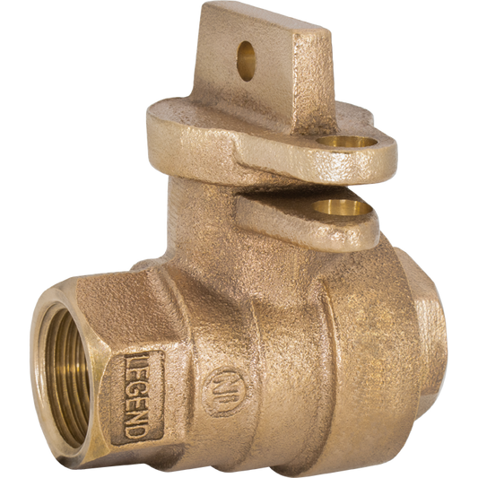 Legend Valves 314-266NL 1-1/4" No Lead Cast Bronze Water Service FNPT Lock Wing Curb Stop Valve