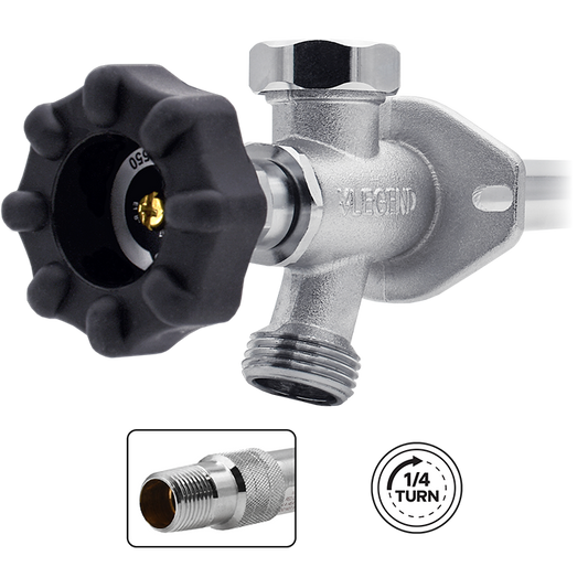 Legend Valves 108-168A 3/4" x 12" Forged Brass 1/4-Turn Frostfree Sillcock with Softouch Handle & Integrated Anti-Siphon Vacuum Breaker